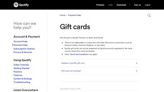 
                            9. Gift cards - Spotify