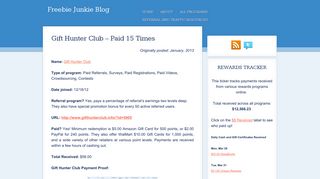 
                            12. Gift Hunter Club – Paid 15 Times | Freebie Junkie Blog