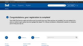 
                            2. Gift Registration - Bell Canada