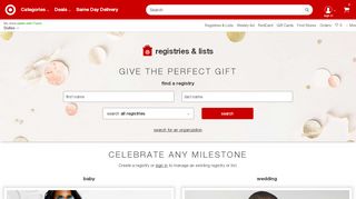 
                            6. Gift Registry & Lists : Target