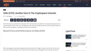 
                            6. Gifto (GTO): Another Gem In The Cryptospace Unravels | XBT.net