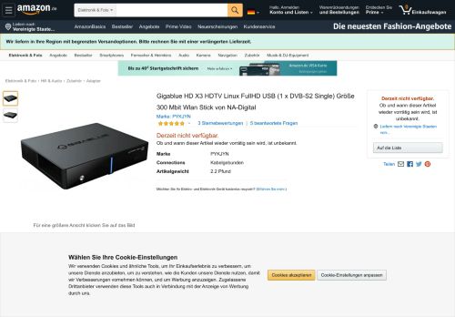 
                            13. Gigablue HD X3 HDTV Linux FullHD USB Größe: Amazon.de: Elektronik