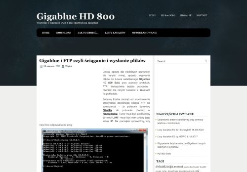 
                            11. Gigablue i FTP czyli ściąganie i wysłanie plików - Gigablue HD 800