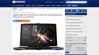 
                            6. Gigabyte Rolls Out Trio Of Aorus Coffee Lake Gaming Notebooks With ...