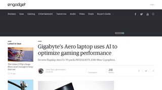 
                            8. Gigabyte's Aero laptop uses AI to optimize gaming performance