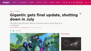 
                            5. Gigantic gets final update, shutting down in July - Polygon