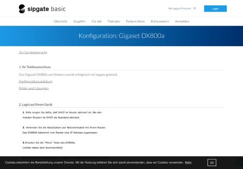 
                            13. Gigaset DX800a - Konfigurationsanleitung für Ihr Telefon - sipgate basic