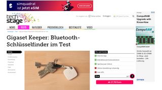 
                            5. Gigaset Keeper: Bluetooth-Schlüsselfinder im Test | TechStage
