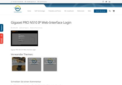 
                            10. Gigaset PRO N510 IP Web-Interface Login - VoIP-One Schweiz