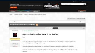 
                            9. GigaStudioV3 crashes Sonar 6 via ReWire | Cakewalk Forums