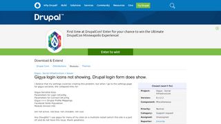 
                            13. Gigya login icons not showing, Drupal login form does show ...