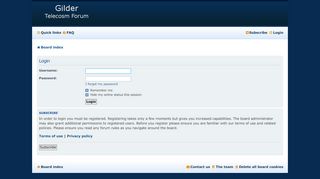 
                            2. Gilder Telecosm Forum - User Control Panel - Login