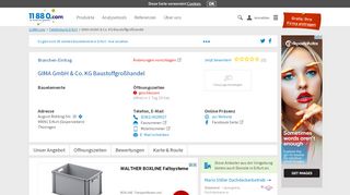 
                            9. GIMA GmbH & Co. KG Baustoffgroßhandel | Tel. (0361 ... - 11880.com