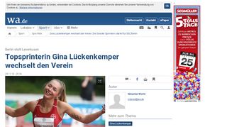 
                            6. Gina Lückenkemper wechselt den Verein: Die Soester Sprinterin ...