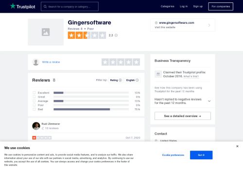 
                            9. Gingersoftware Reviews | Read Customer Service Reviews of www ...