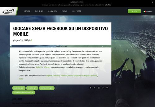 
                            8. Giocare senza Facebook su un dispositivo mobile - Top Eleven ...