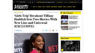 
                            10. 'Girls Trip' Breakout Tiffany Haddish Sets Two Movies – Variety