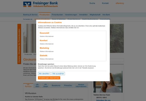 
                            11. Girokonten Übersicht - Freisinger Bank eG Volksbank-Raiffeisenbank