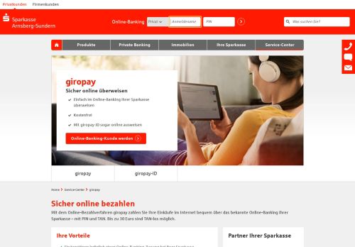 
                            13. giropay - Sicher online überweisen - Sparkasse Arnsberg-Sundern