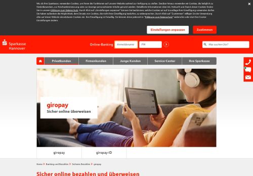 
                            2. giropay - Sicher online überweisen - Sparkasse Hannover