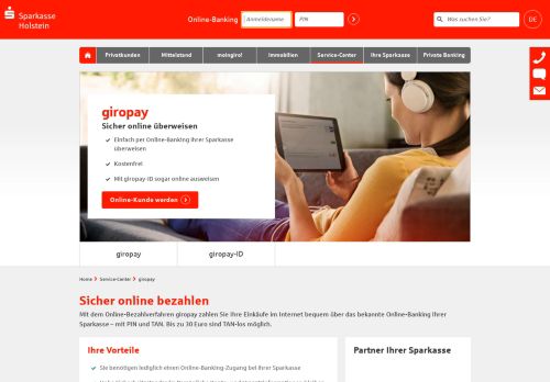 
                            7. giropay - Sicher online überweisen - Sparkasse Holstein