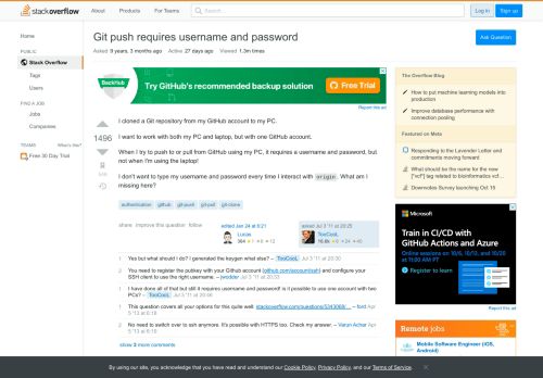 
                            11. Git push requires username and password - Stack Overflow