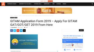 
                            8. GITAM Application Form 2019 – Apply For GITAM GAT/GOT/GET ...