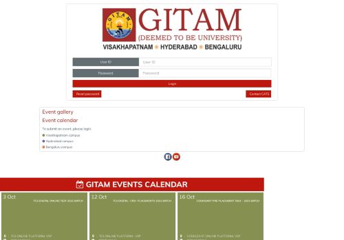 
                            11. GITAM events calendar - GITAM Web Login