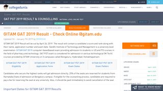 
                            11. GITAM GAT 2019 Result, Merit List, Counselling - Collegedunia