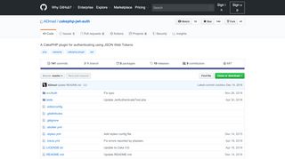 
                            1. GitHub - ADmad/cakephp-jwt-auth: A CakePHP plugin for ...