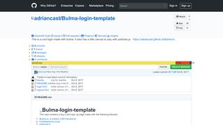 
                            3. GitHub - adriancast/Bulma-login-template: This is a cool login made ...