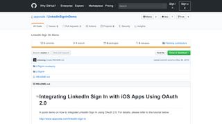 
                            2. GitHub - appcoda/LinkedInSignInDemo: LinkedIn Sign On Demo
