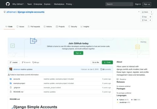 
                            9. GitHub - atheiman/django-simple-accounts: Allow users to interact ...