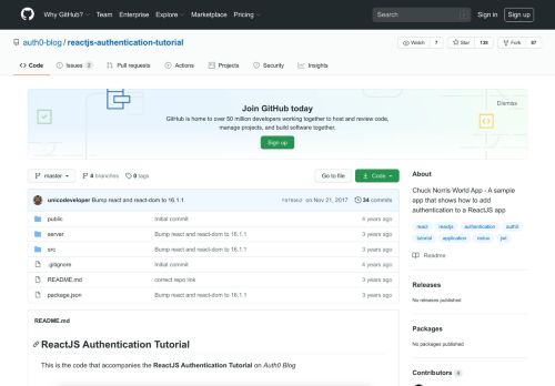 
                            5. GitHub - auth0-blog/reactjs-authentication-tutorial: Chuck Norris World ...