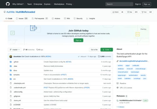 
                            8. GitHub - AuthMe/AuthMeReloaded: The best authentication plugin for ...