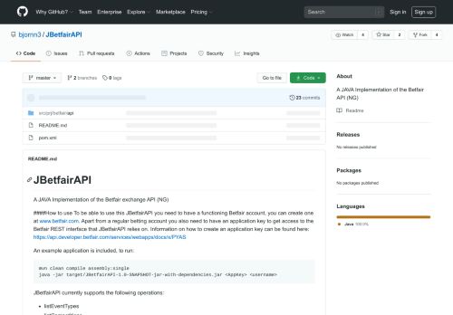 
                            4. GitHub - bjornn3/JBetfairAPI: A JAVA Implementation of the Betfair API ...