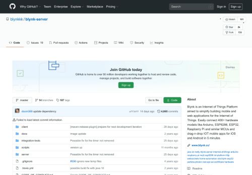 
                            4. GitHub - blynkkk/blynk-server: Blynk is an Internet of Things Platform ...