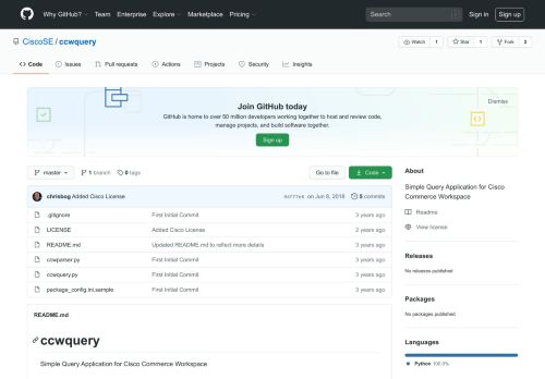 
                            12. GitHub - CiscoSE/ccwquery: Simple Query Application for Cisco ...