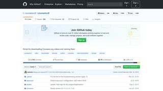 
                            10. GitHub - coursera-dl/coursera-dl: Script for downloading Coursera.org ...
