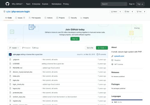 
                            1. GitHub - cyle/php-secure-login: A small, secure login system with PHP.