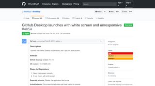 
                            10. GitHub Desktop launches with white screen and is unresponsive ...