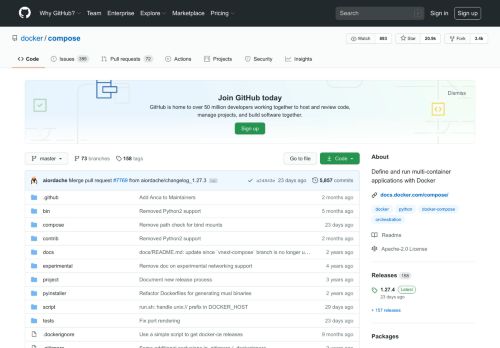 
                            1. GitHub - docker/compose: Define and run multi-container applications ...