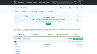 
                            7. GitHub - emonney/QuickApp: ASP.NET Core 2.1 / Angular 7 startup ...