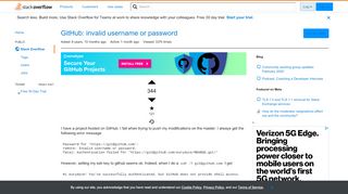 
                            6. GitHub: invalid username or password - Stack Overflow