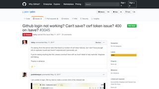 
                            8. Github login not working? Can't save? csrf token issue? 400 on /save ...
