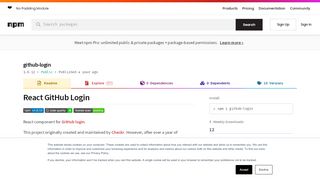 
                            1. github-login - npm