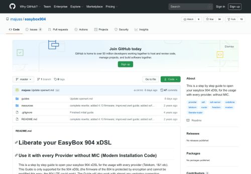 
                            8. GitHub - majuss/easybox904: This is a step by step guide to open your ...