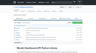 
                            9. GitHub - meraki/dashboard-api-python: Dashboard api for python