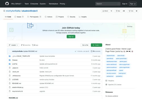 
                            8. GitHub - mIcHyAmRaNe/okadminfinder3: [ Admin panel finder / Admin ...