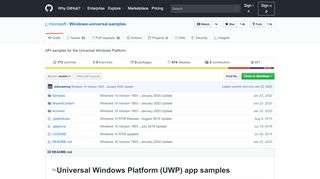 
                            6. GitHub - Microsoft/Windows-universal-samples: API samples for the ...